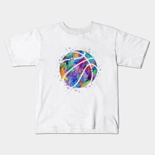 Basketball Ball Colorful Watercolor Kids T-Shirt